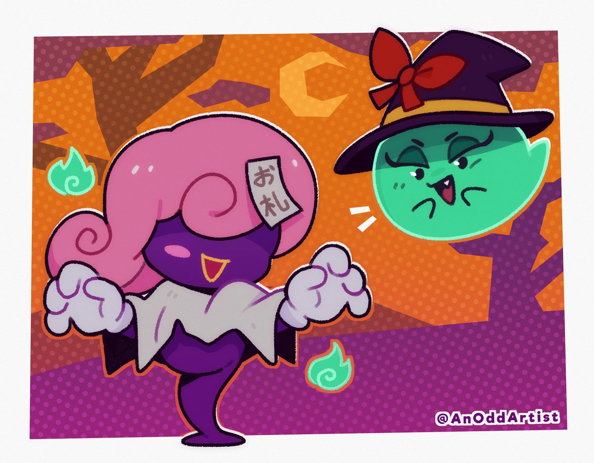AnOddArtist's tweet photo. Vivian &amp; Bow are getting ready for Halloween !🎃

#PaperMario #PaperMarioTTYD https://t.co/MJlwXn0Vvt