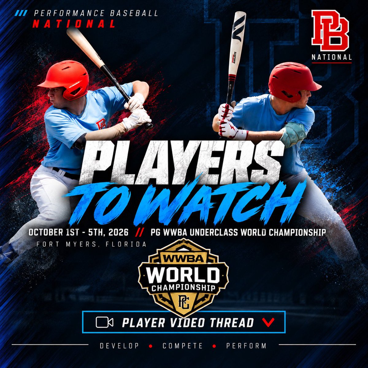 PBMidsouth's tweet photo. PLAYERS TO WATCH 👀⚾️

A look at the position players representing @Performance_X2 down in Fort Myers 💪 

Player Info + Video Below (thread) 👇

@cohick_matt | @MattyHams | @PG_Scouting https://t.co/VcW22X9Ft1