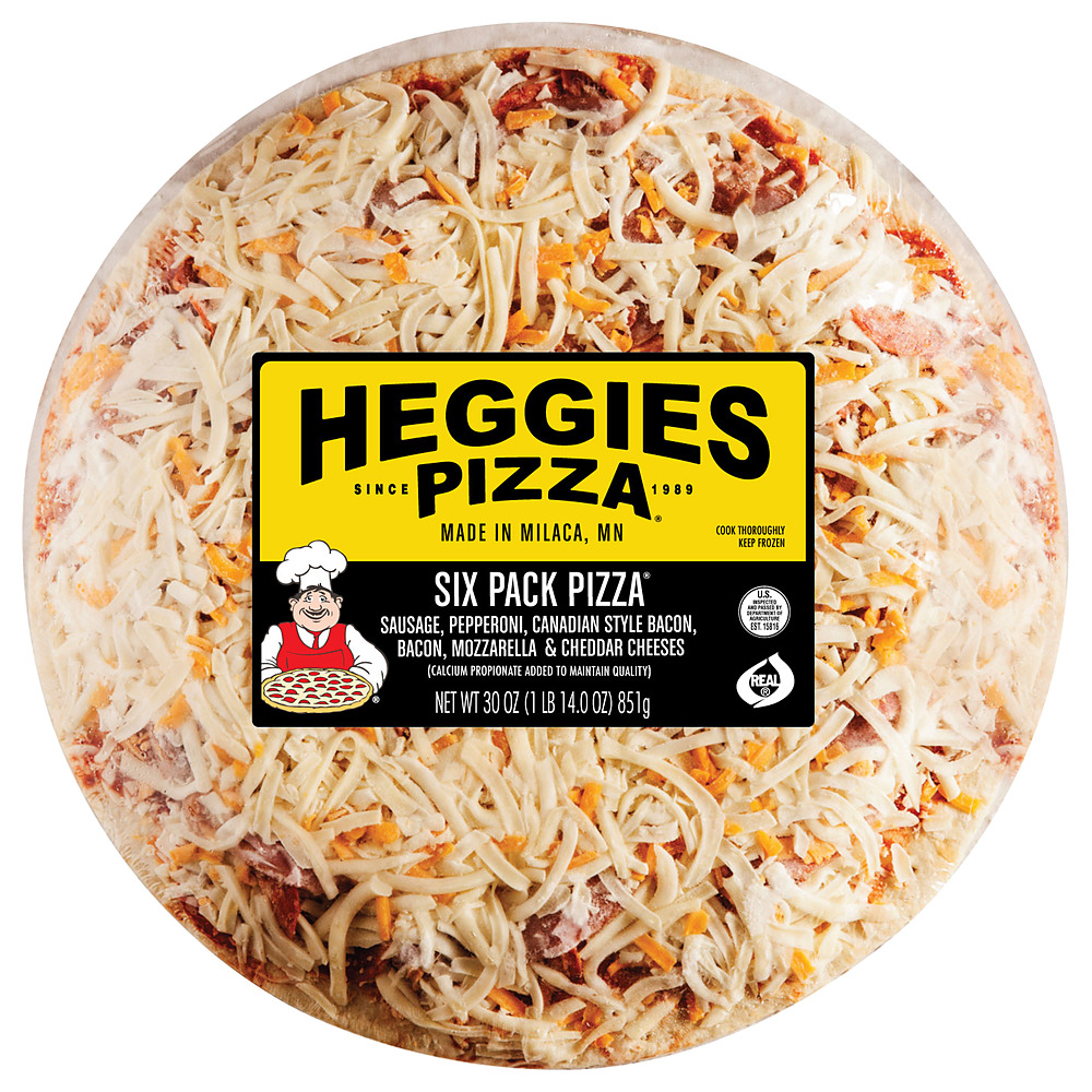 HeggiesPizza's tweet photo. Fun fact: The Six Pack Pizza® was invented by our plant employees in 2001. 

Another fun fact: They kinda invented protein maxxing at the same time. 

Heggies Six Pack Pizza®: 126 grams of protein per pizza. 21 grams/serving. (12 inch) 

We don't follow trends. We make them. https://t.co/W6nOlPh4Ss