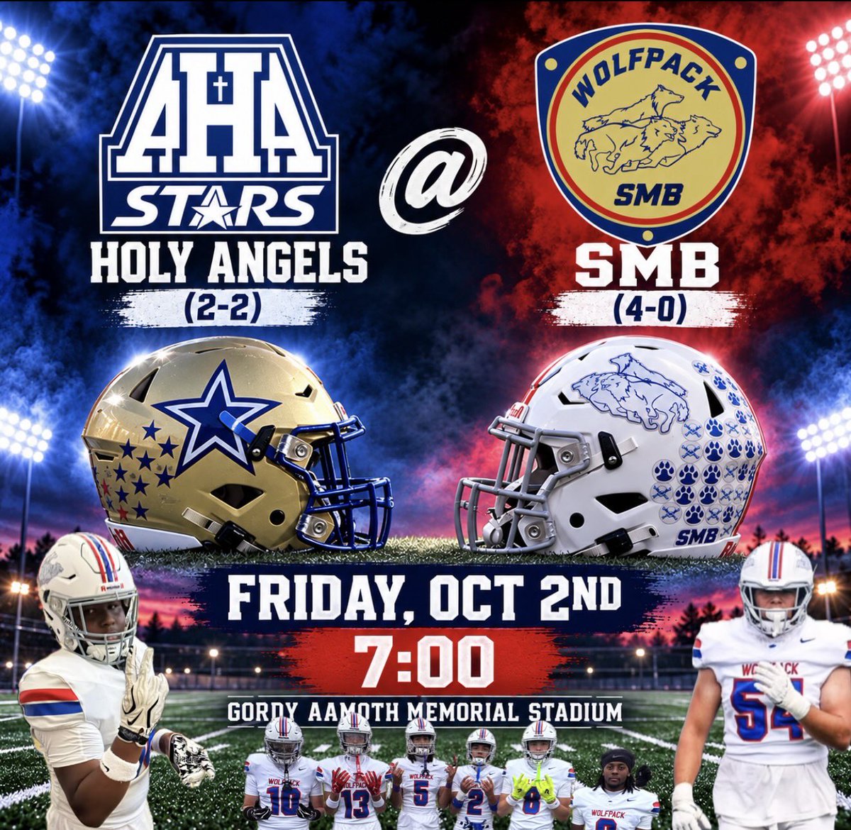SMBWolfpack's tweet photo. Week 5 vs Holy Angels @RedhawksAD @StribVarsity @PrepRedzoneMN https://t.co/It6xjV1QAl