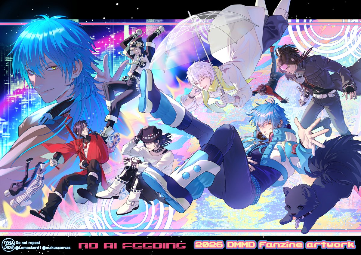 Lemackere's tweet photo. Artwork for Dramatical Murder fanzine. https://t.co/aRwNUG9uHs