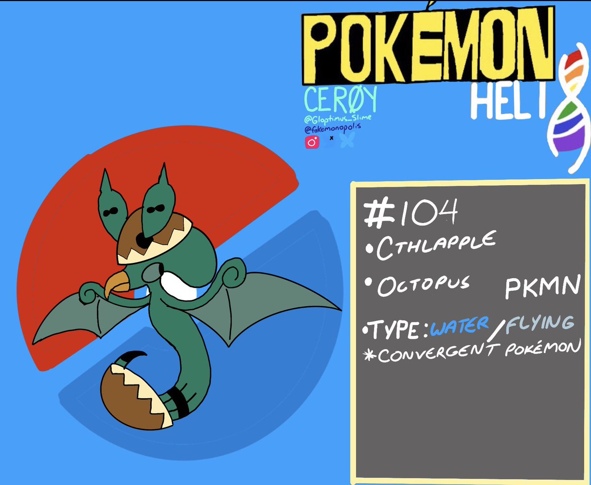 fakemonopolis's tweet photo. Octopus convergent Flapple and Appletun 

#Pokemonart #pokemon #pokemon30thanniversary #fakemon #fakemonart https://t.co/lrmgEGLvEf