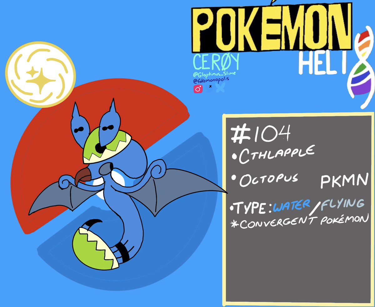 fakemonopolis's tweet photo. Octopus convergent Flapple and Appletun 

#Pokemonart #pokemon #pokemon30thanniversary #fakemon #fakemonart https://t.co/lrmgEGLvEf