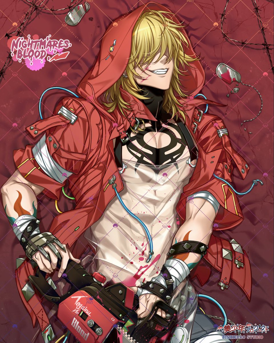 bishiepro's tweet photo. Nightmares Blood dakimakura limited pre-orders start Oct 17-31, 2026! https://t.co/jqsWnxsthf 🎃☠️ https://t.co/v1eMXoGLsO