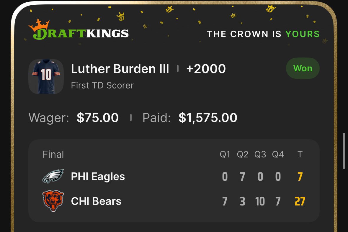 itslaladylay's tweet photo. WE CALLED IT LAST GAME 

Luther Burden 1st TD +2000✅

We’ve got 1 locked in for tonight 😈 

Who wants it for FREE?!?!?

#MLB #MLBBets #SportsBetting #BaseballBets #SameGameParlay #SGP #Parlay #HomeRun #HRParlay #BettingTwitter #Sportsbook #GambleResponsibly https://t.co/VZIBcNJtL5