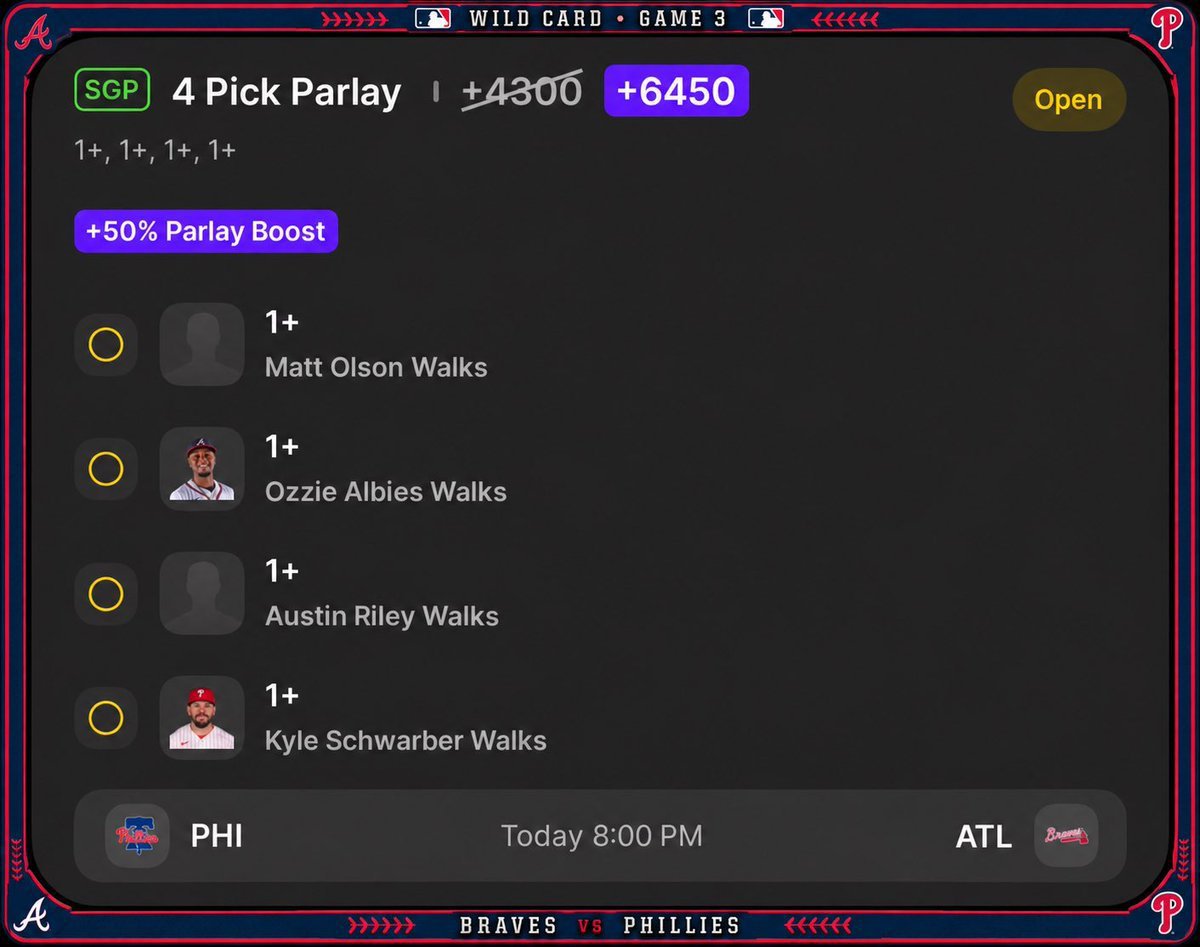 itslaladylay's tweet photo. Let’s walk 🚶

#MLB #MLBBets #SportsBetting #BaseballBets #SameGameParlay #SGP #Parlay #HomeRun #HRParlay #BettingTwitter #Sportsbook #GambleResponsibly https://t.co/sDXljPKf2d