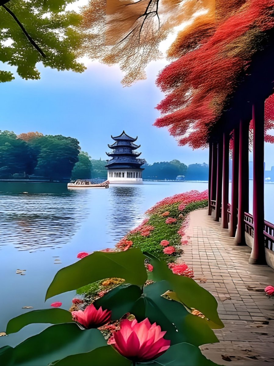 qux76486's tweet photo. A calm morning by the lake—巳涟 gently ripples,拔几 stands quiet, every moment feels so peaceful. https://t.co/vM7ff8DUWf