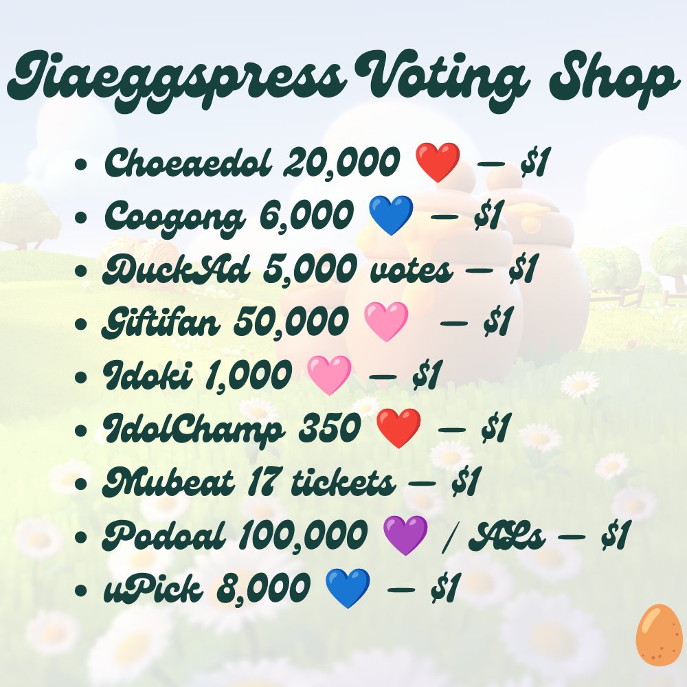jiaeggspress's tweet photo. 🥚@jiaeggspress Price List

We are open to RT deals and collabs. Message us! https://t.co/cCoBoGX9Ah
