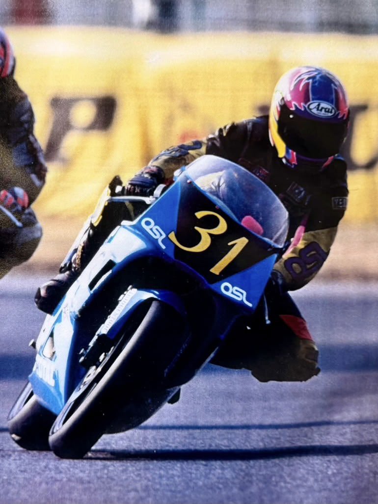 TrackhouseMoto's tweet photo. This weekend at Motegi, Ai pays homage to his roots, racing in the helmet design used by his father.

#JapaneseGP | @AiOgura79 https://t.co/LYhPWqtyBw