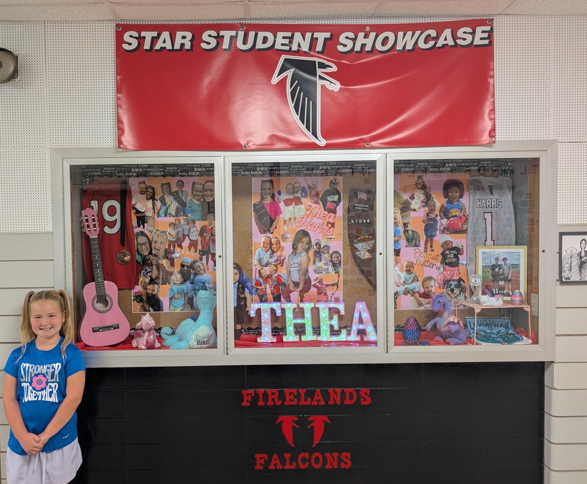 GroboskeLaura's tweet photo. This week we have 2 more Falcons that are showcasing themselves for the school! Thea and Mackenzie did an amazing job with their displays! @FES_Choe @Falcon_update https://t.co/zitR7YICYw