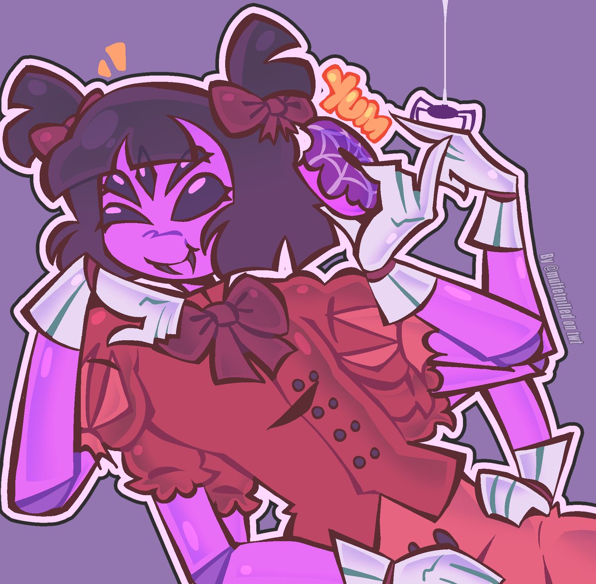 muffetpilled's tweet photo. #muffetober day 1 —⁠ donuts!!

Unrelated but i wanted to take a quick nap and ended up sleeping for almost 4 hours and it was already DARK so i did this in a rush😢
#muffet #undertale https://t.co/9vU6Gga72s