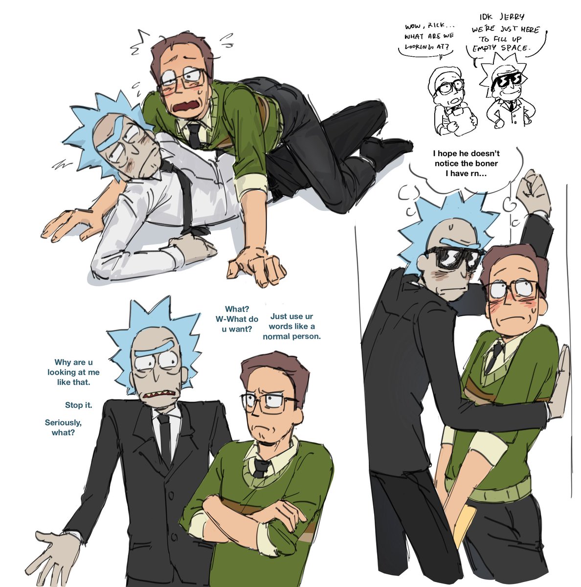 iatnentwt's tweet photo. Assistant Jerry 😙 and Rick is there too ig #jerrick #rickandmorty https://t.co/3dBp5nYNdg