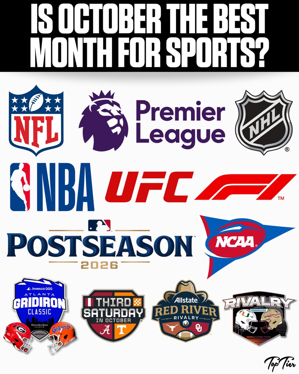 TopTierStateX's tweet photo. Is October The Best Month For Sports? https://t.co/cIXFNW0GjG