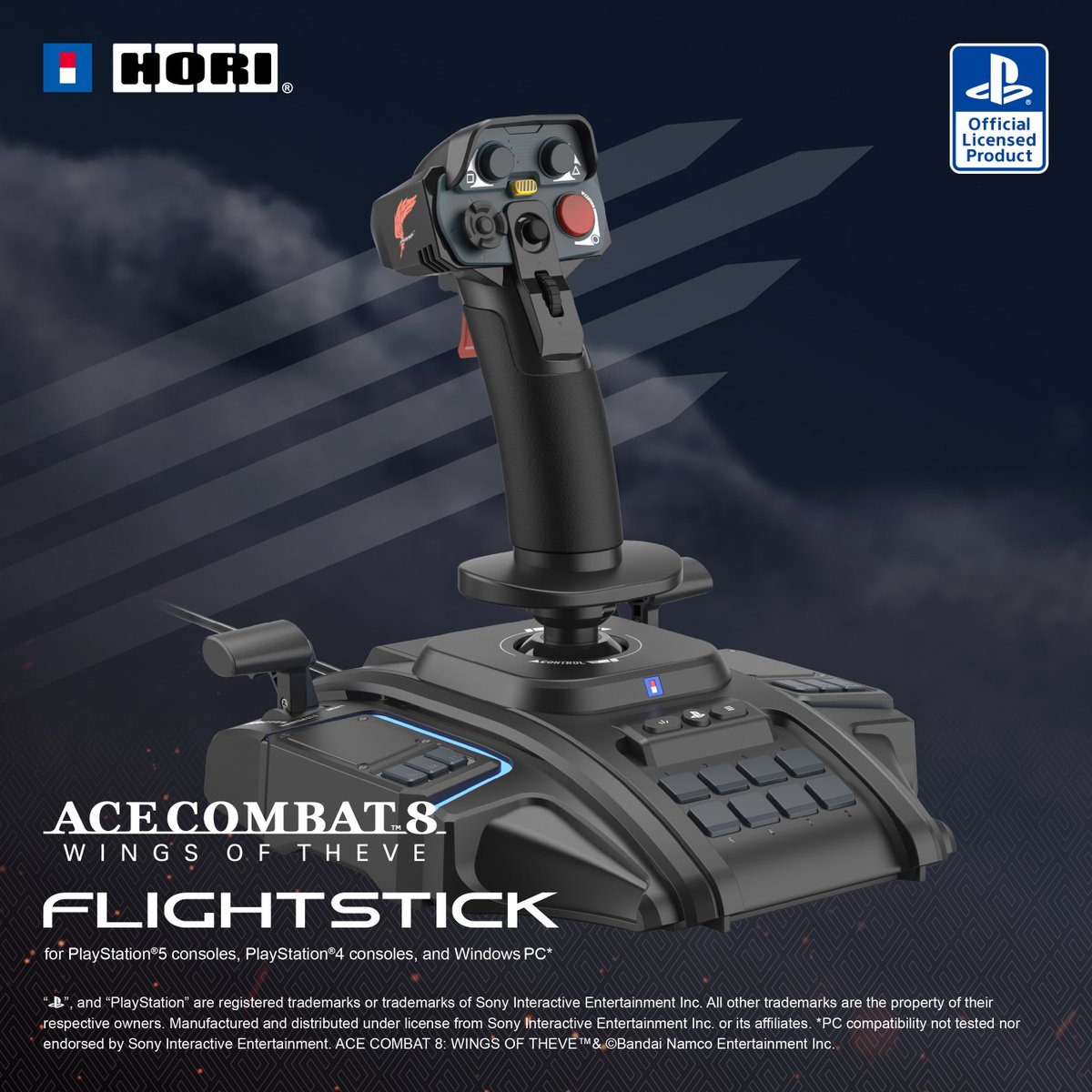 horiusainc's tweet photo. Take control of the skies. The ACE COMBAT 8 Flight Stick for #PlayStation5 features high‑precision Hall sensors, fast throttle response, and a dedicated High‑G button. Customize your setup, light up your cockpit, and dominate every dogfight. Available @BestBuy @Amazon #HORIGaming https://t.co/eyAfEaG4YO