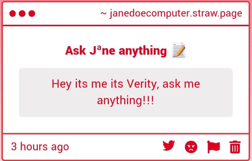 JaneDoeofDoe's tweet photo. 1 Hello Verity.

2 Im... Sorry, he's what?!..

To the person who send the verity you are getting MAULED// https://t.co/7ok1QeNCsX