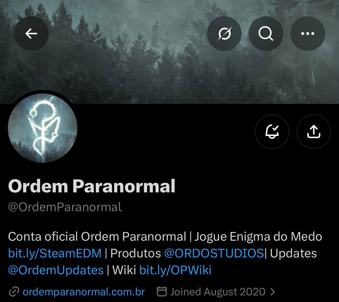 realitasnews's tweet photo. Os perfis oficiais de Ordem paranormal entraram no tema de #AVigilia. 🌲 https://t.co/Xljgx37yuG