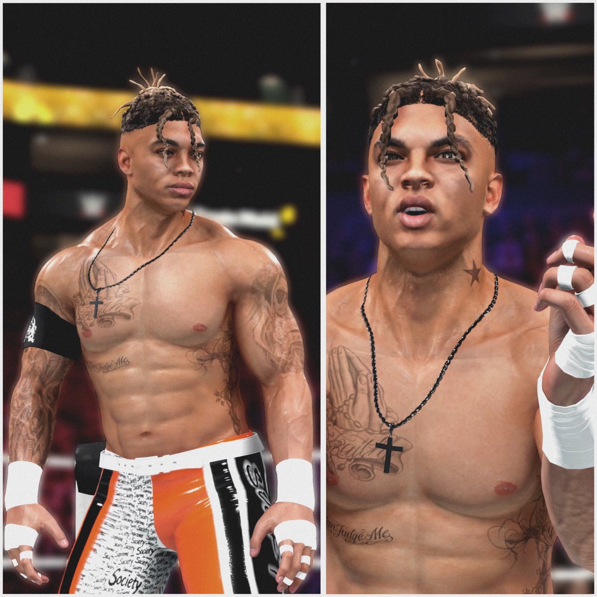 RealDeal_2K's tweet photo. I’m undisputed &amp; there’s no disputing that. If you do, I might crush you. 👌🏽

CRUSH CRUSH CRUSH inspired attire while rocking my Undisputed Championship. 🟠⚪️

#WWE2K26 #TheRealDeal #HLR #UndisputedChampion https://t.co/e7EiwRh0O0