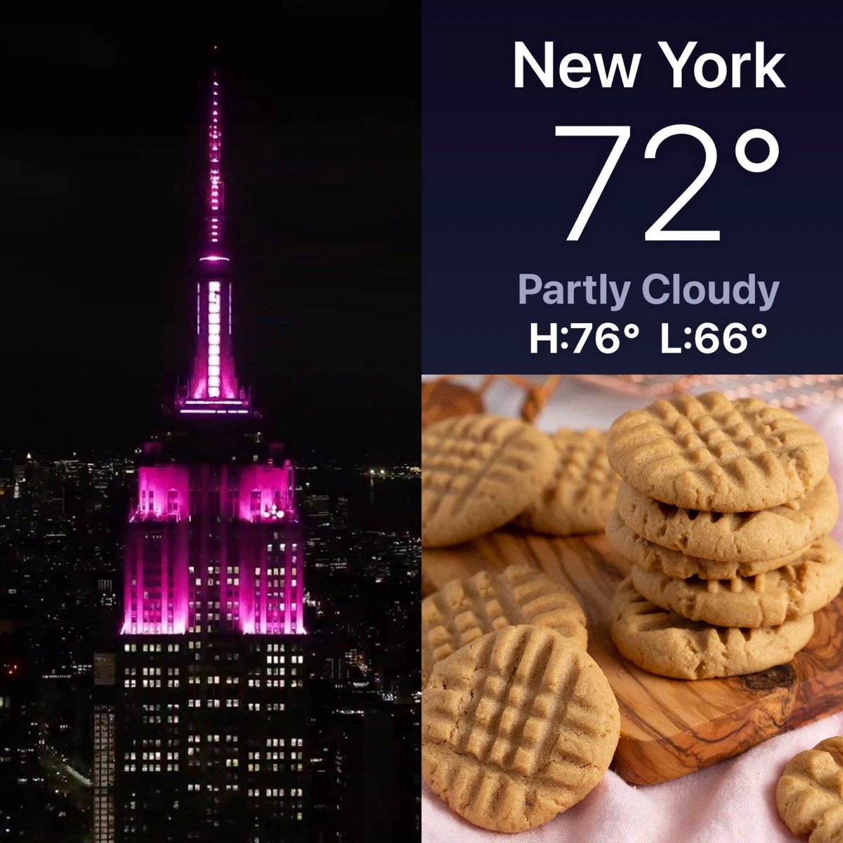 CorinnePulitzer's tweet photo. Sunset was at 6:37PM on a very humid night in #NYC The @EmpireStateBldg was lit in Pink by #ElizabethHurley alongside #WilliamLauder, in honor of #BreastCancerAwarenessMonth as #CookieLovers celebrate #HomemadeCookieDay
@NationalDayCal @HeyWhatDay @DiningGuide2Day @EsteeLauder https://t.co/qadfUczRJh