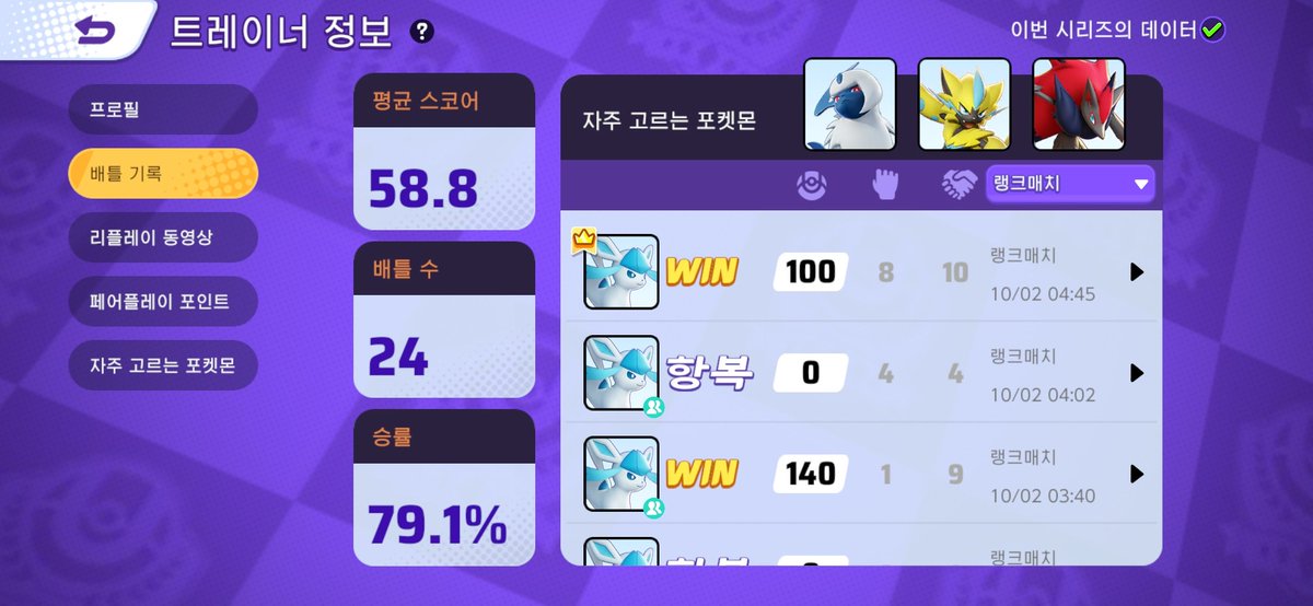Mwoleeang's tweet photo. タイプチャレンジ、最初は氷タイプ! 初日に頑張ったら、韓国3位まで到達できたよ。
#ポケモンユナイト https://t.co/JyXhxZVipG