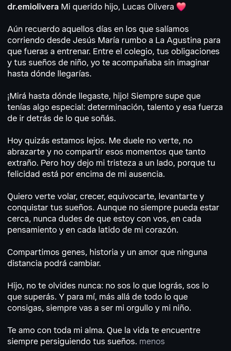 IACCesLOCURA's tweet photo. EL SUEÑO DEL PIBE 🥺🇦🇹

Lucas Olivera suma su primer convocatoria con primera y viajará con el plantel a Avellaneda para visitar a Independiente.

Adjunto el sentido mensaje que le dedicó su padre ☺️👇🏻 https://t.co/IsE2cBJogR