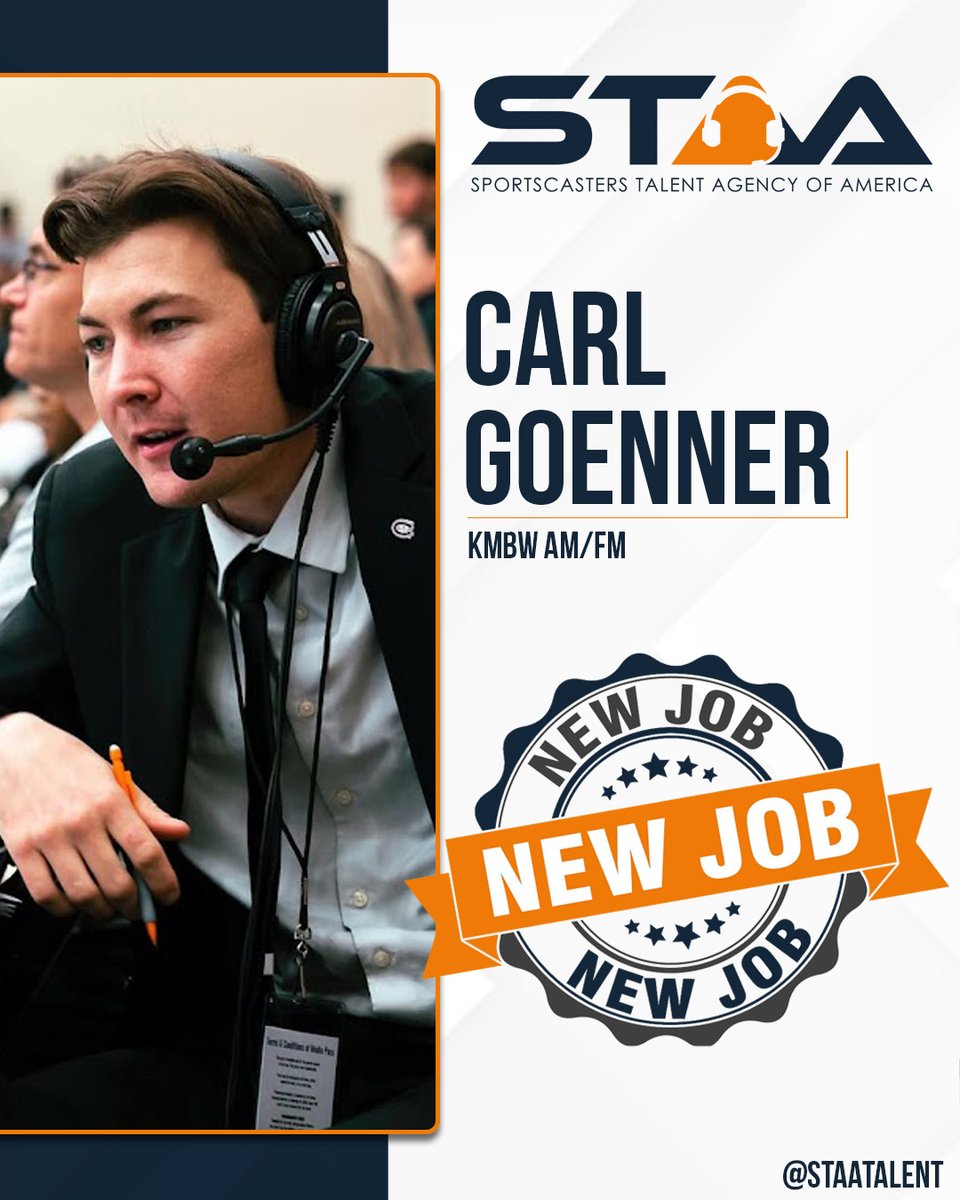 STAAtalent's tweet photo. 🚨 NEW JOB 🚨

Farm work taught Carl Goenner (@GoennerCarl) the value of putting in the reps. 

Now the STAA member is the new Sports Director at KBMW in Wahpeton. Congratulations, Carl! 

📰 https://t.co/FdKNoffNyg https://t.co/iEw53gnk4D
