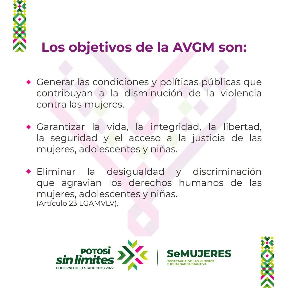 sifideteapoya's tweet photo. Trabajamos diariamente mediante la Alerta de Violencia de Género para garantizar un entorno seguro, acceso a la justicia y equidad a las mujeres, adolescentes y niñas potosinas. No están solas!!
#RicardoGallardo #GobiernoQueCumple #potosisinlimites #cjm https://t.co/ERAjVEGXIL