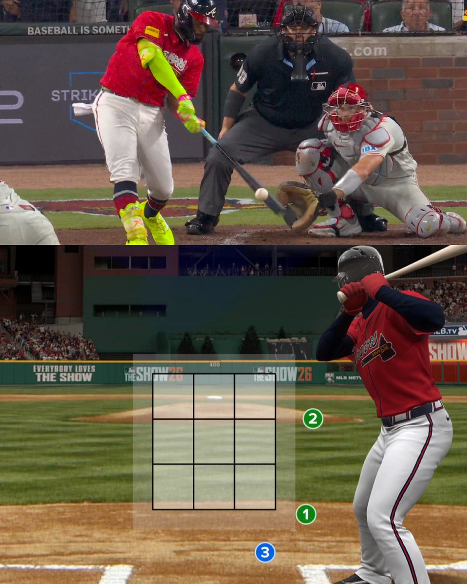 MLBStats's tweet photo. Michael Harris II homered on a pitch 1.11 ft above the ground 😳

That is the 3rd-lowest pitch hit for a #Postseason HR under tracking (2008)

h/t @SlangsOnSports https://t.co/qMGjqZxMaW