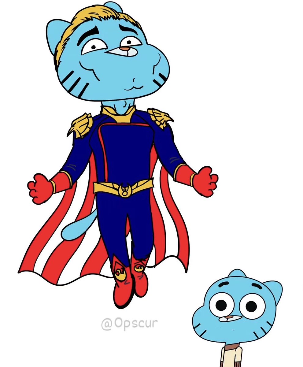TheBoysOOCC's tweet photo. An artist drew #TheBoys characters as characters from ‘THE AMAZING WORLD OF GUMBALL’.

(🎨:@ Opscur on IG) https://t.co/FdX0LdGjta