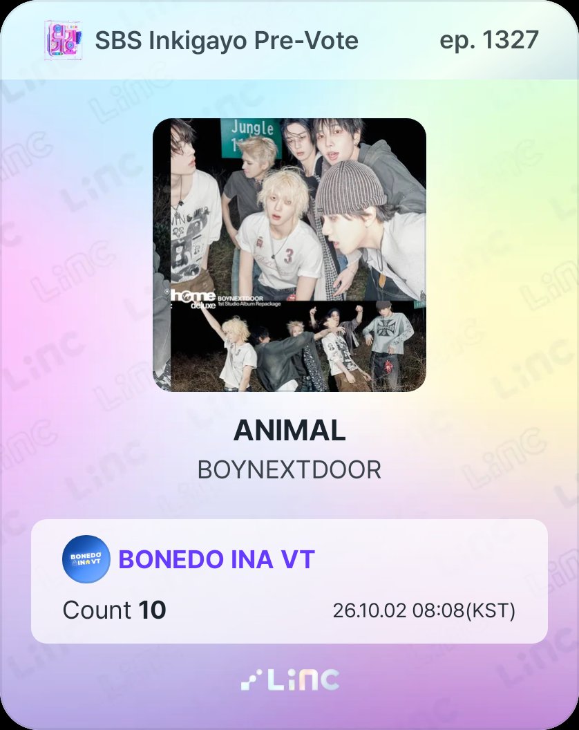 bndinavt's tweet photo. [#LiNC] FINAL DELIVERY DAY! 🚚💨
—Oct 1 (22:00) ~ Oct 2 (21:59 WIB)

Drop your last Fan Points package for #BOYNEXTDOOR now! 📦

Inkigayo Pre-vote [Ep. 1327]
📍 LiNC App
🗳️ Max. 10 votes/day (300 Fan Points total/acc)
🔗 https://t.co/YVysIqgQey

Let's secure that #1 spot, ONEDOOR! 🥇

#OnedoorVoteAnimal
#HOME_DELUXE