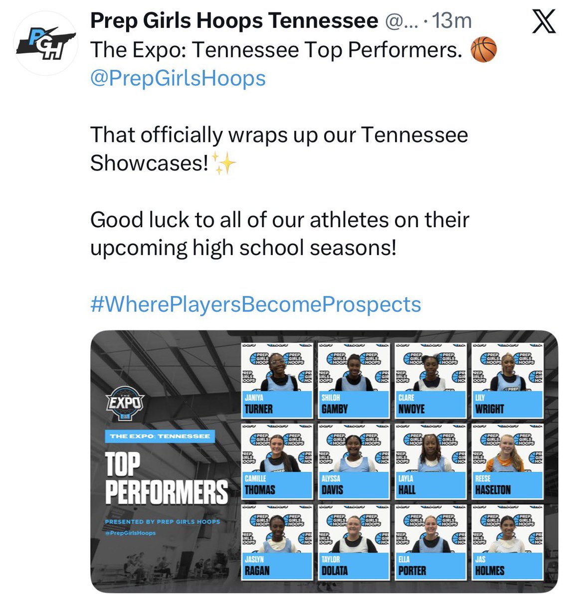 ReeseHaselton's tweet photo. Had a great Sunday at the PGH Expo. I’m excited to be on the list of top performers.  I really enjoyed meeting some new people too!  @BatsonBBall 
Thank you @PGHTennessee for putting on an amazing camp! @TinnonBrandon @MeadeHoops @_BlakeDerrick  @Scottejohnson12 @Brian_Mallory https://t.co/lOlUQ7SxU9