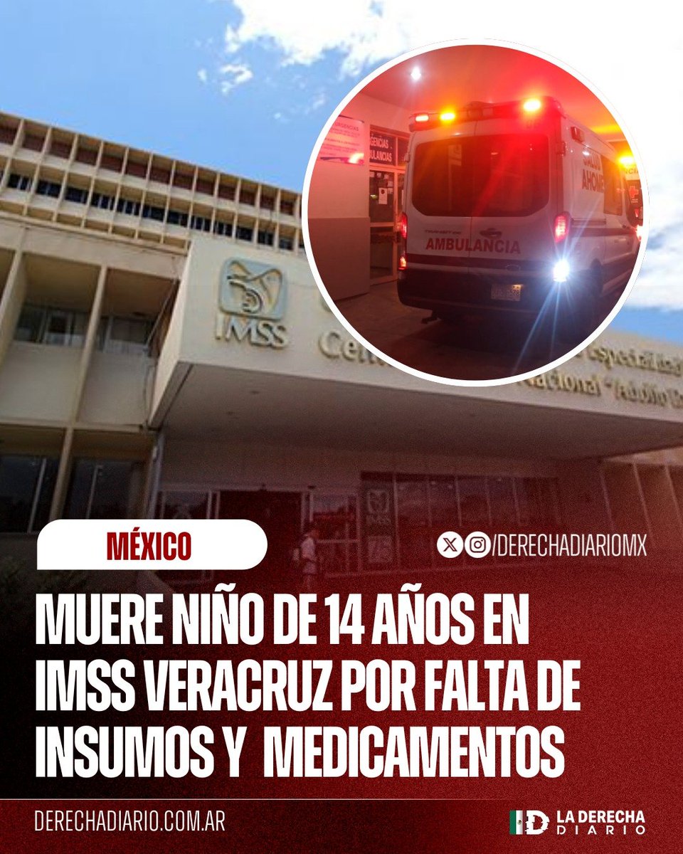 DerechaDiarioMX's tweet photo. 🚨🇲🇽 | IR AL IMSS ES SENTENCIA DE MUERTE: Khaled, un menor de 14 años, murió en Veracruz tras un calvario de negligencia médica, falta de insumos y un traslado infrahumano, mientras la inútil de Rocío Nahle prefiere presumir sus farsas de salud en "camionetitas". https://t.co/vHJn874rIj