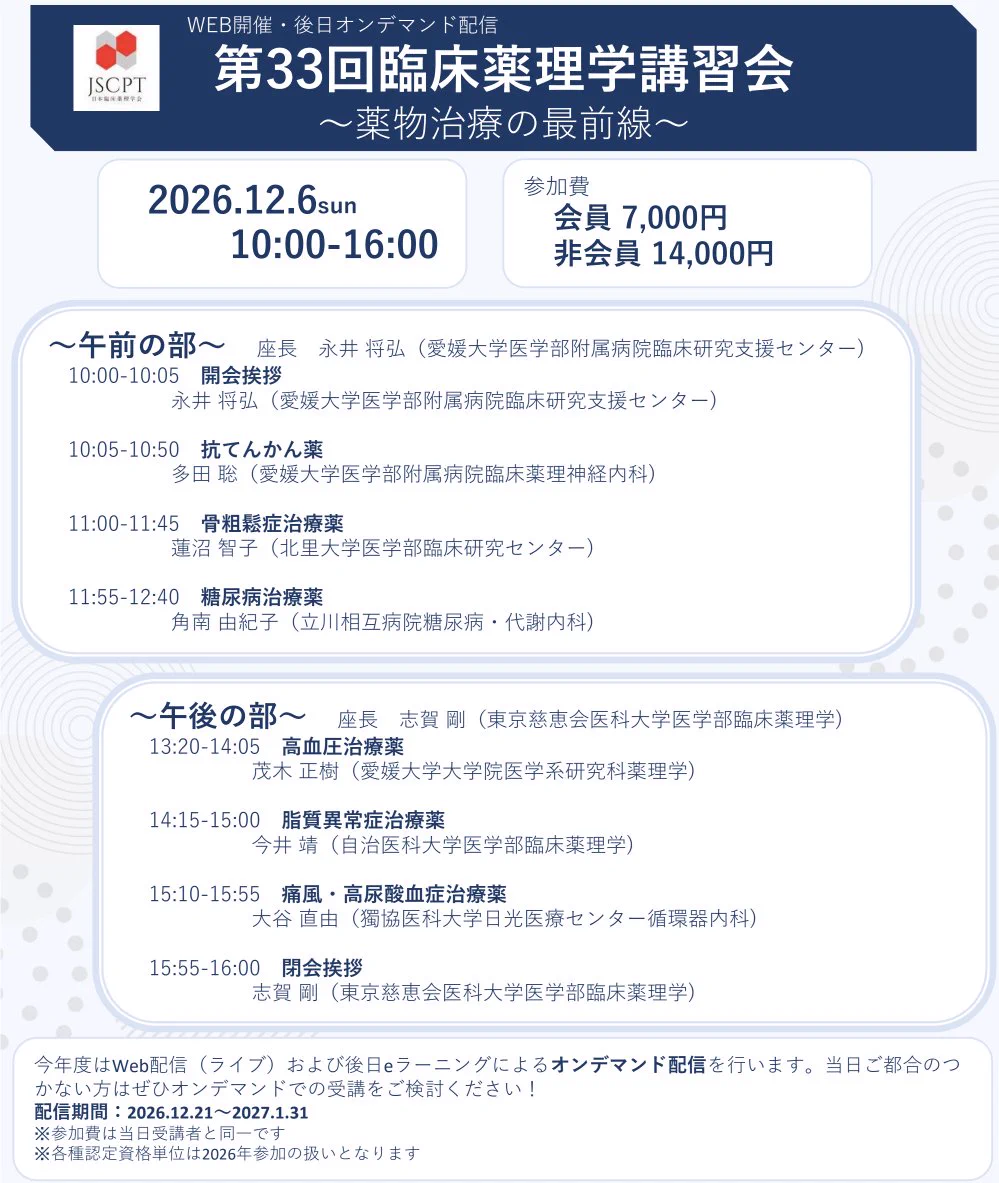 日本臨床薬理学会（JSCPT） on X: 