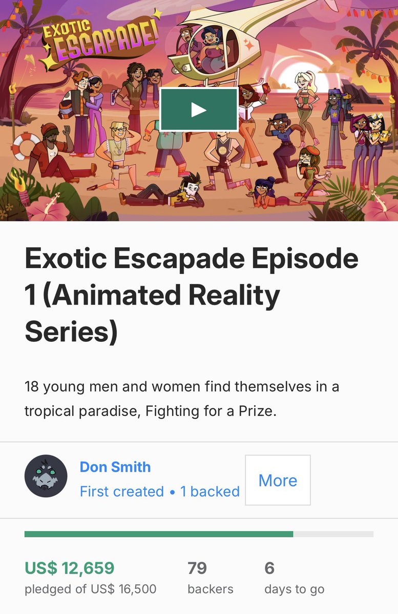 ExoticEscapade's tweet photo. JUST UNDER A WEEK LEFT TO FUND THE #ExoticEscapade KICKSTARTER!🔥

We still need just under $3.9k to fully fund this HOUR LONG episode! Now is the only chance to help see this episode sooner rather than later‼️🌟🚁☁️

🔗https://t.co/aHM466qgY0

#eetwt #indieanimation #kickstarter https://t.co/qHBoDqPAJS