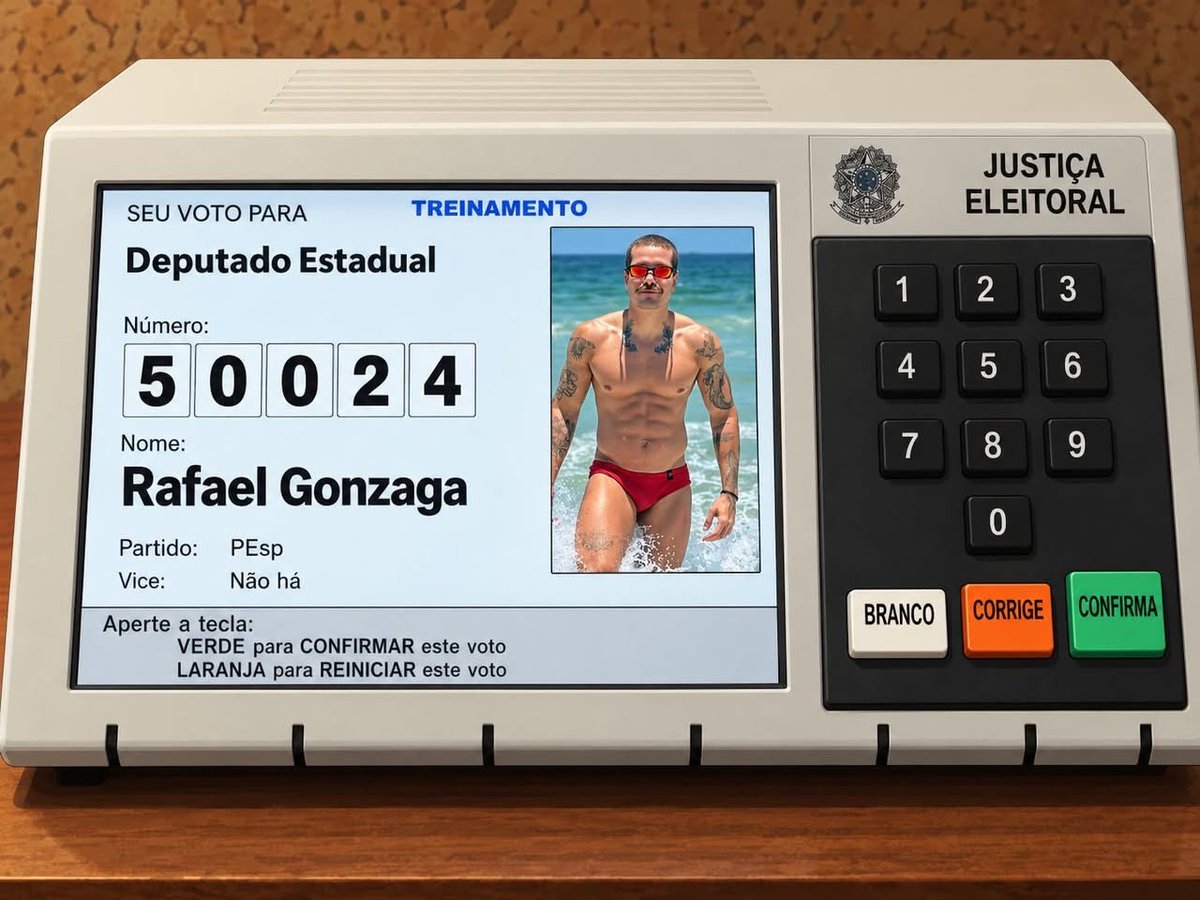 marbragaa's tweet photo. diz que quando votar no @RafaGonzagaSP aparece ele assim na urna https://t.co/IqQEDXICHu