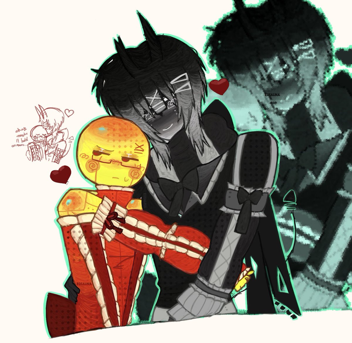 rosalinaloves0's tweet photo. ‘ just friends hugging..’ twixity/verixxel - whoever you want someone to be the top or bottom idc ( twixxel and verity) - post + verity forms/ designs 
#twixxel #verityᵀᴹ #verity #monster #art #ibspaint #cuties https://t.co/aIrEgC9A3Y