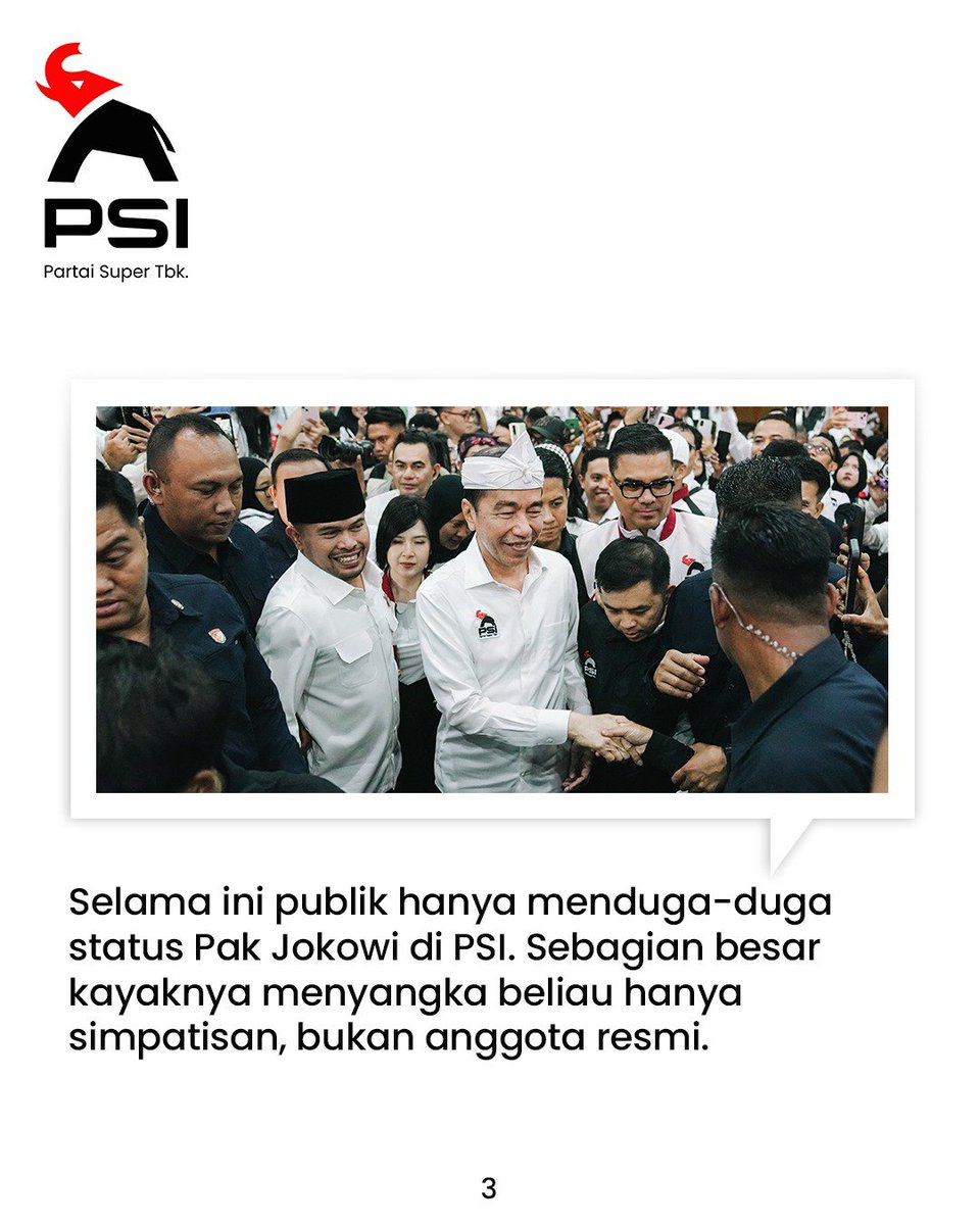 psi_id's tweet photo. Momen bersejarah, saat “rahasia” akhirnya terungkap 🤫🥳

Jagat politik langsung heboh. Tapi jadi clear tentang status Pak Jokowi di PSi, gak perlu berspekulasi lagi 💯 https://t.co/bslM63R22C