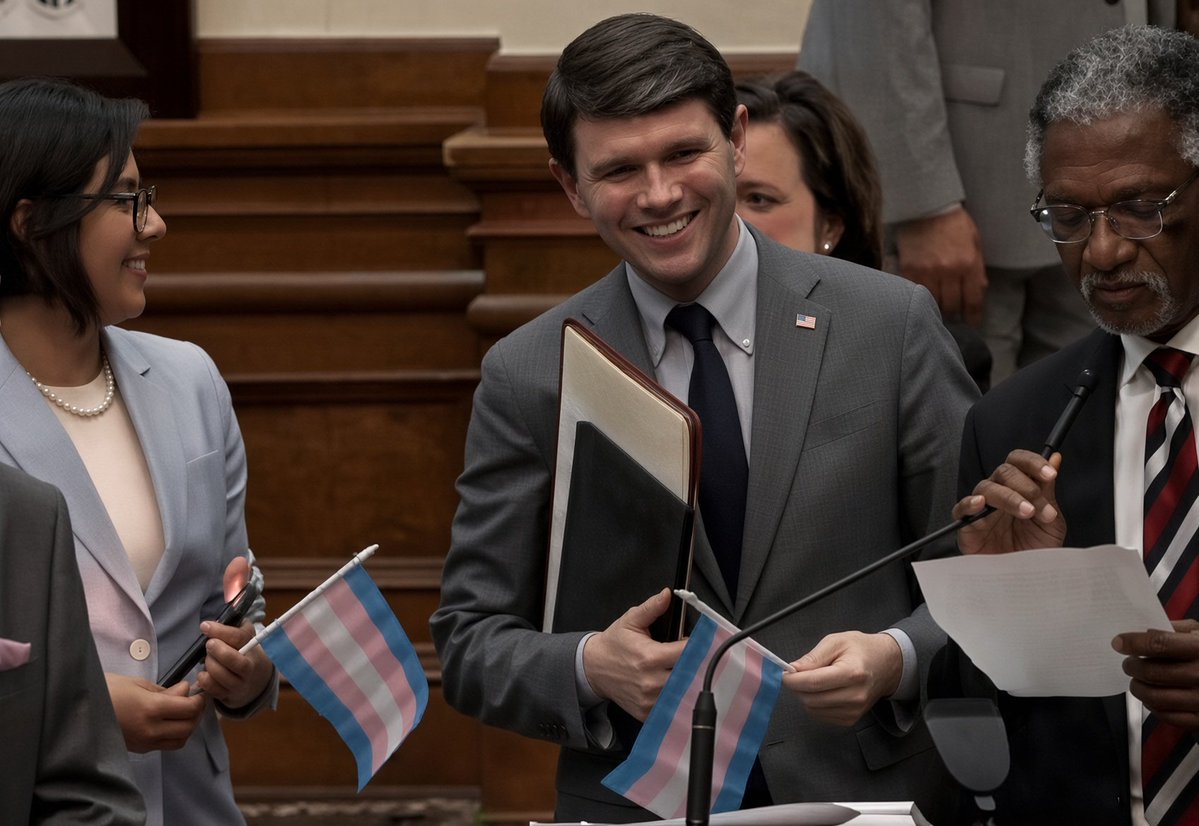 The_Real_Salty_'s tweet photo. Here's Jame Talarico waving a transgender flag...

Oh, then he voted to kill a bill to keep boys out of girls' sports

Vote wisely Texas https://t.co/fgJWooTNS8