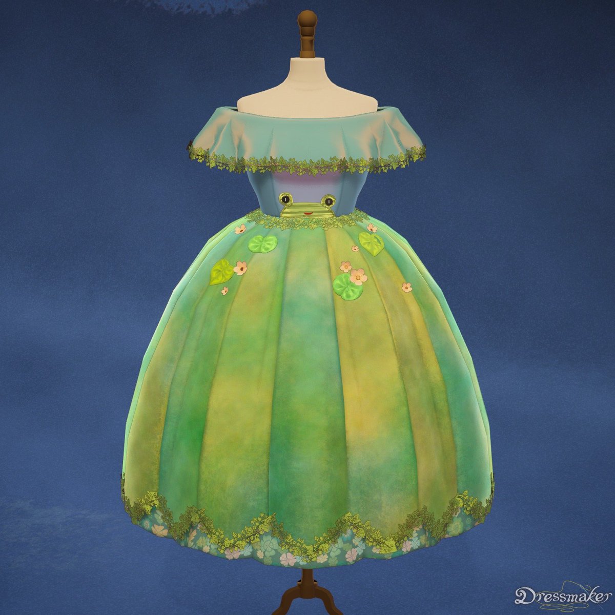 RealityTelly's tweet photo. my frog dress 🐸 i think im getting better at this game 💚 #dressmaker https://t.co/4IXDT8Q1Ze