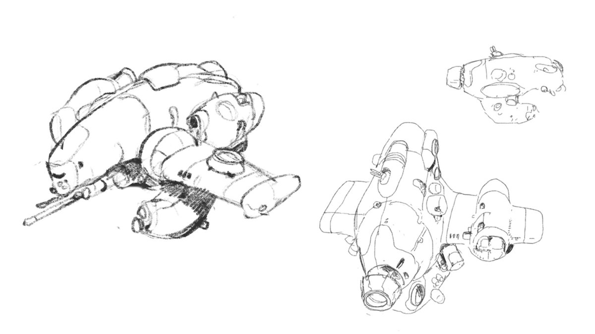 Orbitals_JP's tweet photo. 手書きスケッチ🖋️から
マキとオムラの宇宙船になるまで🚀 https://t.co/w26ZTCXMgu