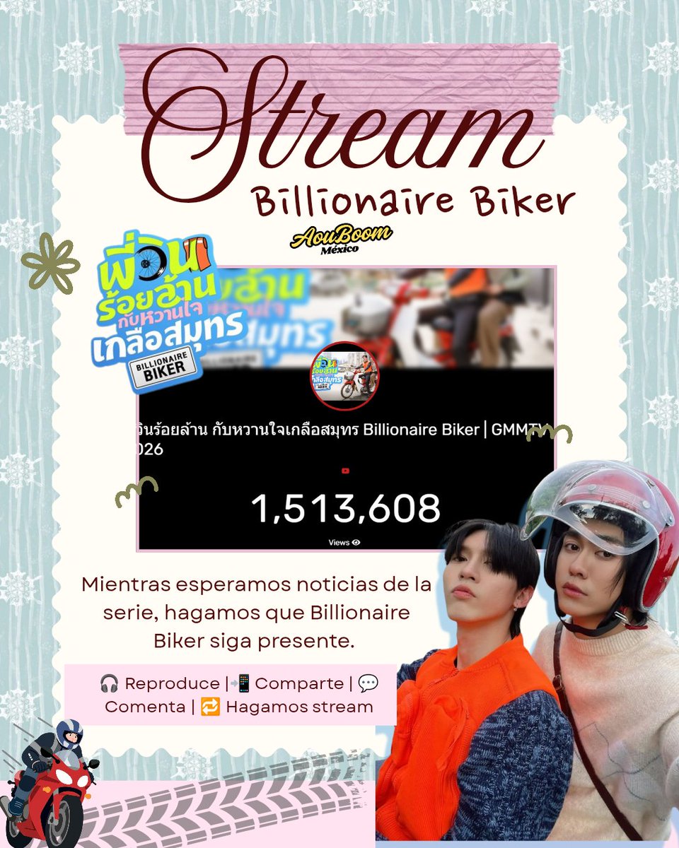 aouboom_mex's tweet photo. Hagamos un pequeño stream para mantener vivo el hype por AouBoom y Billionaire Biker. 🫶🏻

YT. https://t.co/LRQf4lXmPw

#BillionaireBiker #AouBoom https://t.co/QvIsuhc3u6