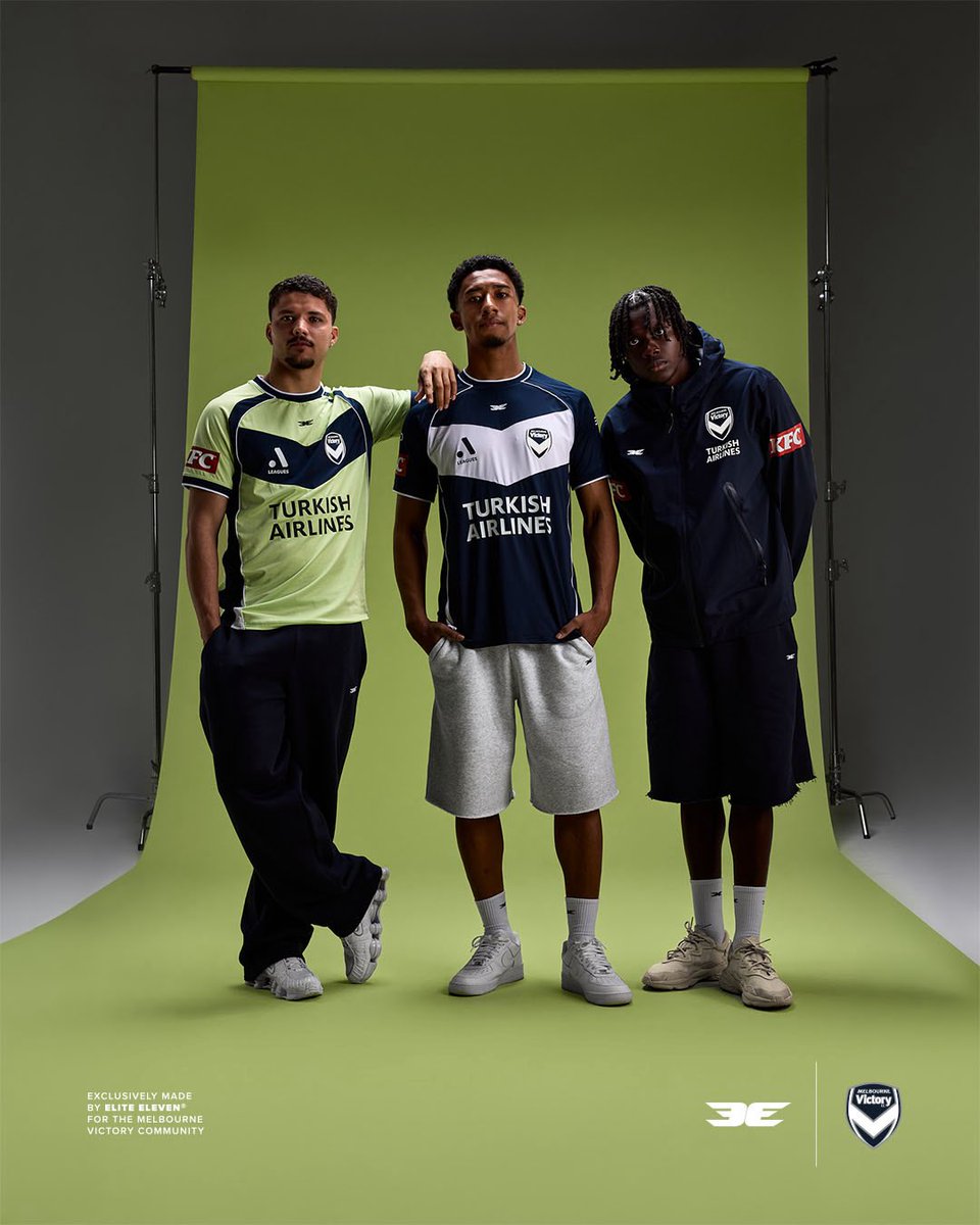 gomvfc's tweet photo. The first ever Elite Eleven x Melbourne Victory jerseys are here.

The home kit stays true to our traditions with a bit of EE flare. 

The away kit brings a new take on the iconic neon.

Melbourne Born. Melbourne Worn.

Shop now: https://t.co/MkiU2w18W4 https://t.co/Hxq5PnPmLJ