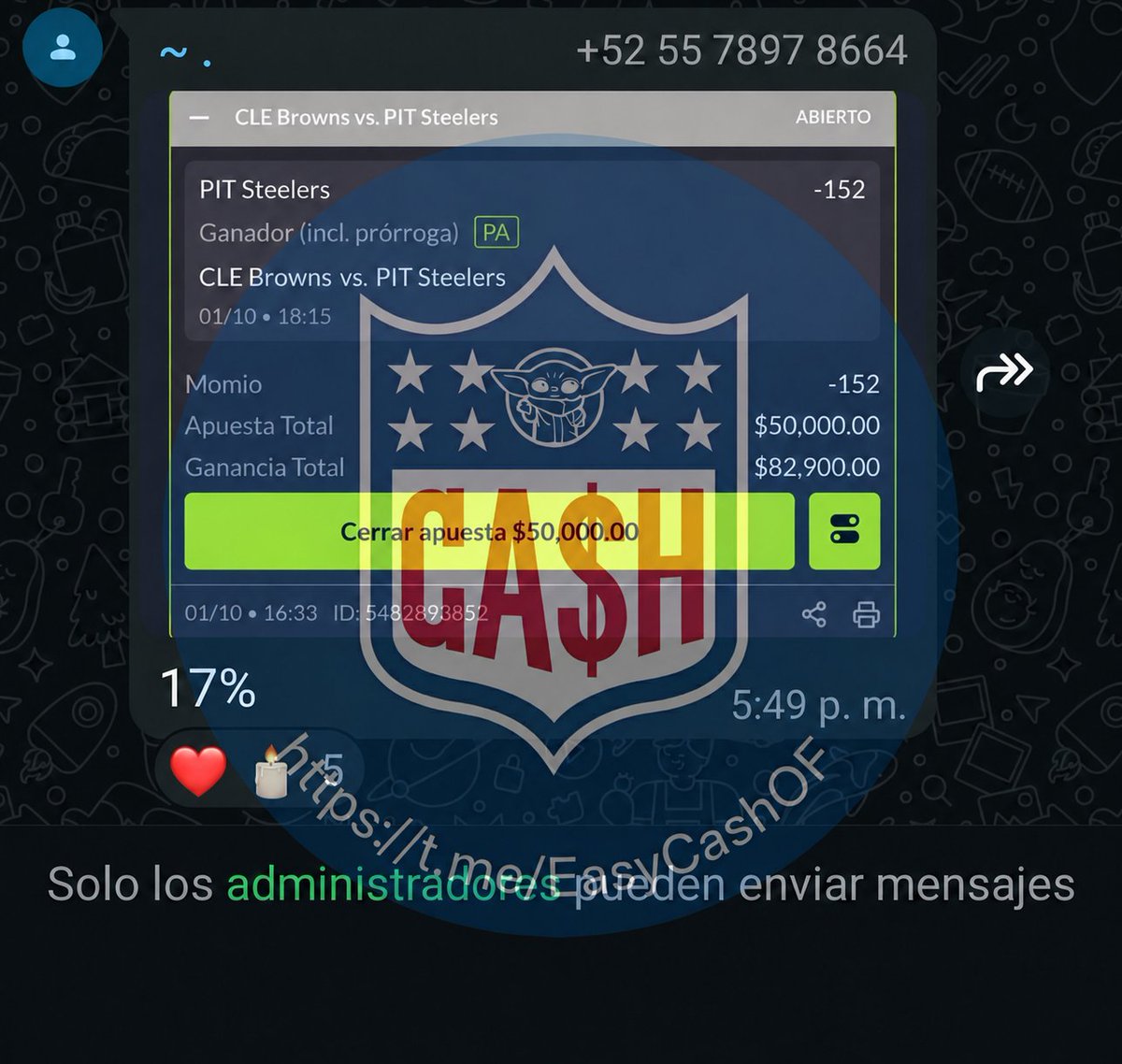 AdrianoPicks_MX's tweet photo. 🚨 𝗣𝗜𝗖𝗞 𝗗𝗘 𝗛𝗨𝗚𝗢𝗪𝗫 🚨

🏈 𝗣𝗶𝘁𝘁𝘀𝗯𝘂𝗿𝗴𝗵 𝗦𝘁𝗲𝗲𝗹𝗲𝗿𝘀 𝗠𝗟 al -152
💵 𝗠𝗲𝘁𝗲𝗺𝗼𝘀 $𝟱𝟬,𝟬𝟬𝟬
🎯 𝗕𝘂𝘀𝗰𝗮𝗺𝗼𝘀 𝗰𝗼𝗯𝗿𝗮𝗿 $𝟴𝟮,𝟵𝟬𝟬
🔥 𝟭𝟳% 𝗱𝗲 𝗯𝗮𝗻𝗸
Más apuestas 𝗚𝗥𝗔𝗧𝗜𝗦 de #Hugowx 👇
https://t.co/TJscdKT9zd https://t.co/iqUzN4q4IY