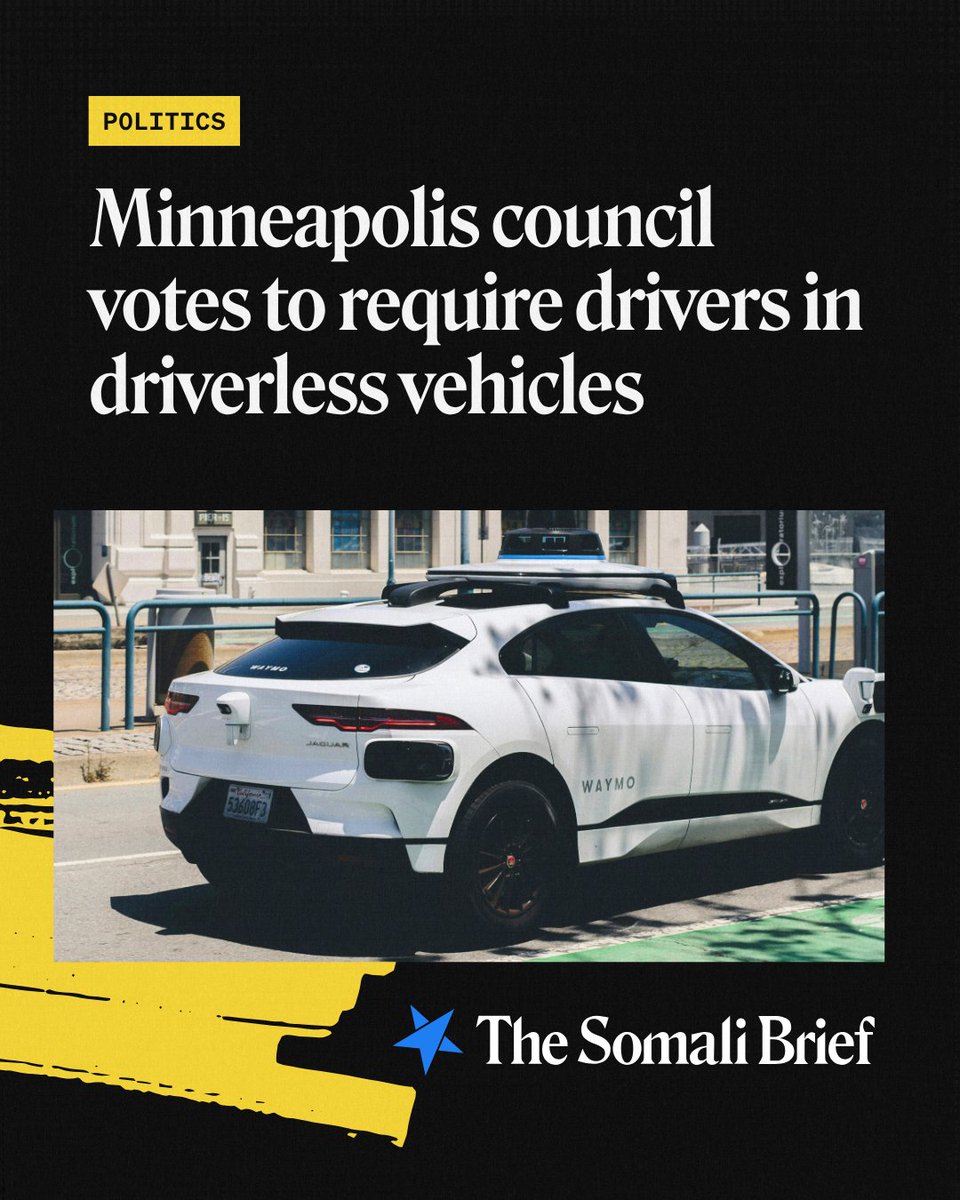thesomalibrief's tweet photo. Driverless cars are coming to Minneapolis. The City Council just added a major condition.

The City Council approved the ordinance 7-6, putting jobs, technology, and the future of rideshare work at the center of a growing debate. https://t.co/JkgbVnif2q