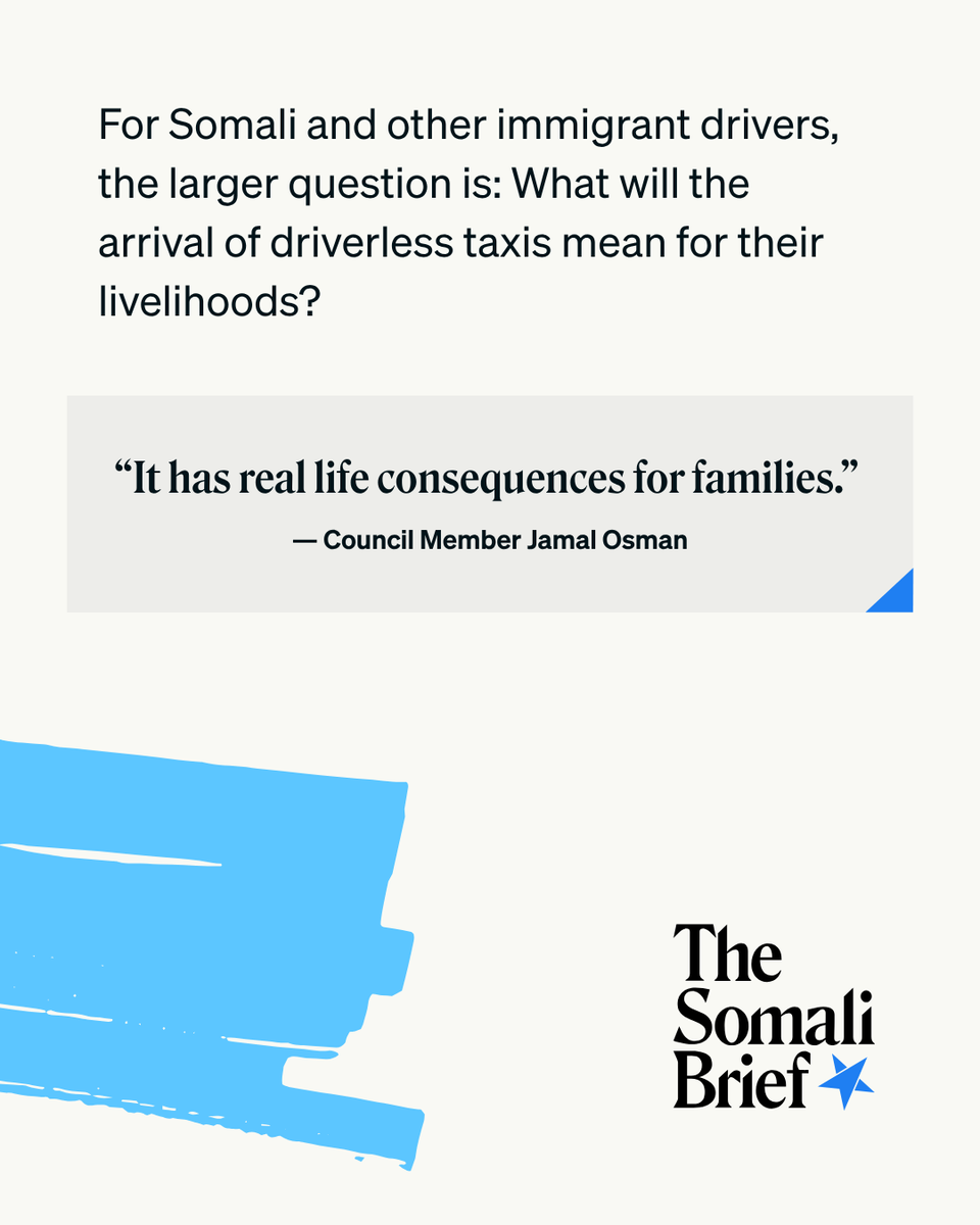 thesomalibrief's tweet photo. For Somali and other immigrant drivers, the debate is closely tied to jobs and income. A statewide study found 61% of Minnesota rideshare drivers are foreign-born and about 60% are Black.

Mayor Jacob Frey says he plans to veto the ordinance. https://t.co/enwf7N6Hlt