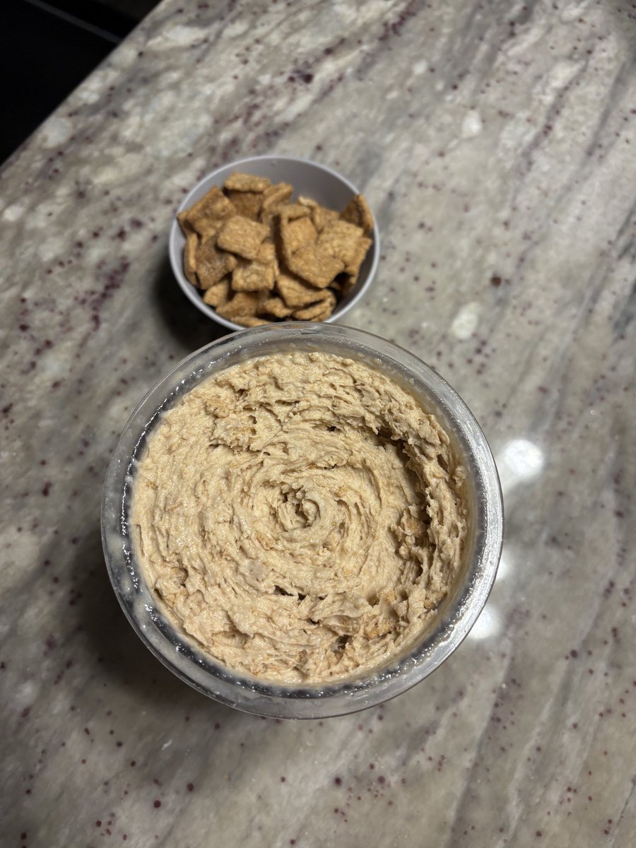 DeanTTraining's tweet photo. Ask….and you shall RECEIVE:

My TOP 7 Ninja Creami Recipes w/ Preparation Instructions

𝗕𝗜𝗥𝗧𝗛𝗗𝗔𝗬 𝗖𝗔𝗞𝗘 𝗪𝗛𝗜𝗥𝗟:

- 360ml Fat Free Fairlife
- 2 servings Sugar Free Cheesecake Jello Pudding Mix
-3 squeezes of SweetLeaf Sweet Drops Vanilla Sweetener
- 1 serving True Nutrition French Vanilla Egg White Protein Powder 
- 12g sprinkles
- 2g Xanthan Gum

350 Calories / 45g Protein

𝗖𝗜𝗡𝗡𝗔𝗠𝗢𝗡 𝗧𝗢𝗔𝗦𝗧 𝗖𝗥𝗨𝗡𝗖𝗛 𝗦𝗪𝗜𝗥𝗟:

- 300ml Unsweetened Vanilla Almond Milk
- 120ml Whole Milk from Fairlife
- 68g Trueflavor Cinnamon Toast Swirl Egg White Protein Powder from True Nutrition
- 41g Cinnamon Toast Crunch Cereal
- 2g Xanthan Gum

500 calories / 58g protein

𝗢𝗔𝗧𝗠𝗘𝗔𝗟 𝗖𝗛𝗢𝗖𝗢𝗟𝗔𝗧𝗘 𝗖𝗛𝗜𝗣 𝗖𝗢𝗢𝗞𝗜𝗘:

- 300ml Unsweetened Vanilla Almond Milk
- 120ml Whole Milk from Fairlife
- 76g Oatmeal Cookie Protein Powder from JYM
- 2 Chunky Chocolate Chip Cookies
- 2g Xanthan Gum

550 calories / 57g protein

𝗢𝗥𝗘𝗢 𝗕𝗟𝗜𝗭𝗭𝗔𝗥𝗗 𝗥𝗘𝗣𝗟𝗜𝗖𝗔:

- 240ml Fairlife Skim Milk
- 240ml Almond Milk Unsweetened Vanilla
- 51g True Nutrition Cookies N Cream Egg White Protein
- 30g Oreos Cookies N Creme Instant Pudding Mix
- 4 Oreo Thins
- 2g Xanthan Gum

540 calories / 50g protein

𝗖𝗛𝗢𝗖𝗢𝗟𝗔𝗧𝗘 𝗣𝗘𝗔𝗡𝗨𝗧 𝗕𝗨𝗧𝗧𝗘𝗥 𝗖𝗨𝗣:

- 480ml Unsweetened Vanilla Almond Milk
- 51g Chocolate Peanut Butter Cup Egg White Protein
- 32g 100% Peanuts Natural Peanut Butter
- 10g Zero Sugar Chocolate Pudding Mix
- 2g Xanthan Gum

450 calories / 46g protein

𝗧𝗥𝗜𝗣𝗟𝗘 𝗖𝗛𝗢𝗖𝗢𝗟𝗔𝗧𝗘 𝗟𝗔𝗩𝗔:

- 480ml Fairlife Chocolate Milk
- 51g Chocolate Fudge Brownie Egg White Protein from True Nutrition
- 10g Chocolate Sugar Free Jello Mix
- 2g Xanthan Gum

490 calories / 62g protein

𝗣𝗘𝗔𝗡𝗨𝗧 𝗕𝗨𝗧𝗧𝗘𝗥 𝗕𝗔𝗡𝗔𝗡𝗔 𝗦𝗪𝗜𝗥𝗟:

- 480ml Unsweetened Vanilla Almond Milk
- 51g Chocolate Peanut Butter Cup Egg White Protein
- 13g PB2
- 150g Banana Dannon Light & Fit Greek Yogurt
- 2g Xanthan Gum

380 calories / 56g protein

𝗣𝗥𝗘𝗣𝗔𝗥𝗔𝗧𝗜𝗢𝗡 𝗜𝗡𝗦𝗧𝗥𝗨𝗖𝗧𝗜𝗢𝗡𝗦 👇🏻👇🏻👇🏻

- Put all Creami ingredients (minus the Xanthan gum) in the cup
- Froth it
- Add Xanthan gum
- Froth again
- Freeze for 24+ hours with NO LID
- Thaw out for 15-20 minutes
- Put lid on then run the side & bottom under hot water for 30-40 seconds
- Load in mixing cup with that lid & blade
- Click full and hit spin
- Add 30 more ml of milk after initial spin
- Click full & respin
- Add mix ins
- Click full again and hit mix in (do this even if you did NOT add mix ins)
- Enjoy

One final note:

When in doubt…RESPIN!!!!!!