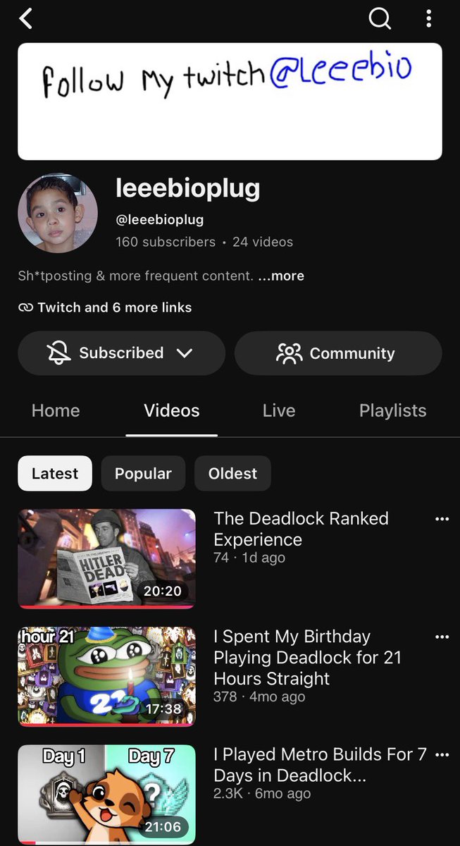 ilyLeeebio's tweet photo. If anyone’s interested I’m gonna just start uploading more on this channel come tap in if you’d like https://t.co/kHWljMd1e9