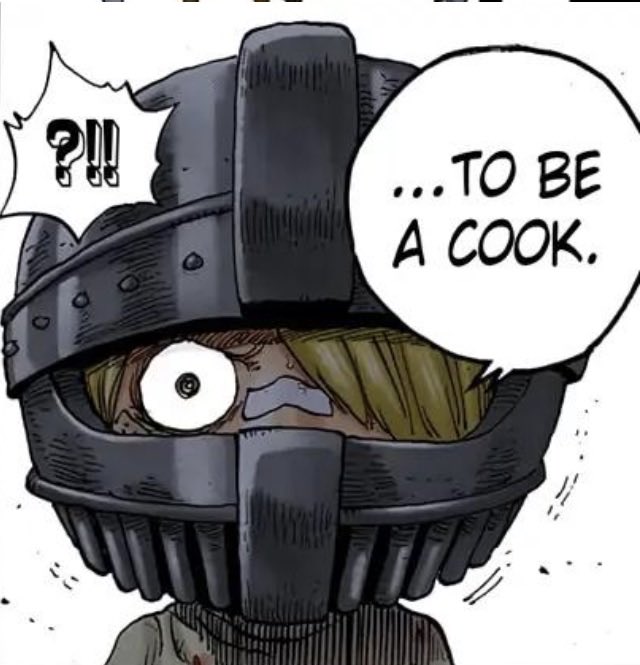ichigekinomajin's tweet photo. This is one of the hardest Sanji moments out there. Months into being imprisoned &amp; he still speaks his desire to be a cook with resolve in his eyes. Even tho cooking has largely brought him abuse &amp; anyone else would��ve quit with that much grief, he still persisted. Chills🌀 https://t.co/UvkRKQgvIf