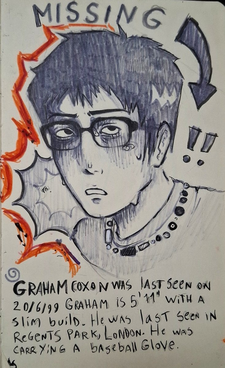 divinocanibal's tweet photo. #blurtober día 1,,,, ofc I had to go con mi bebe hermoso graham coxon https://t.co/2u11FNB0bU