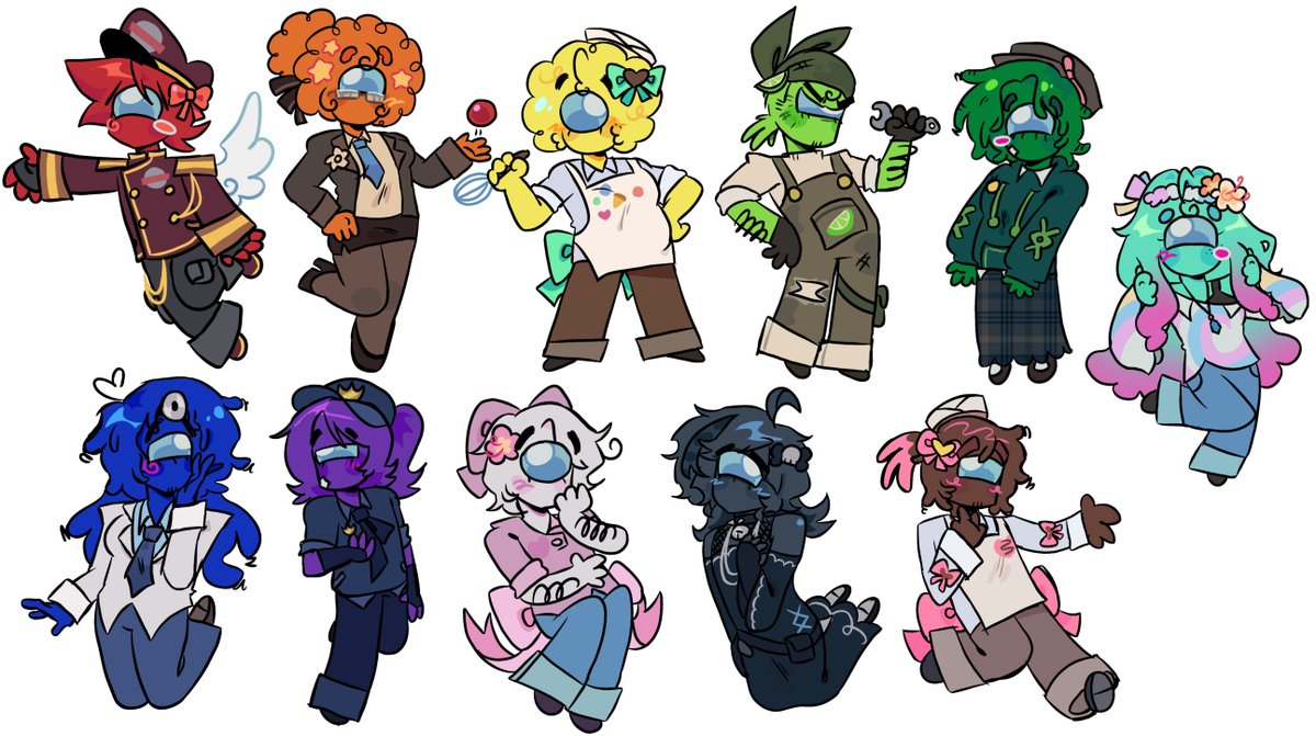simonsays_193's tweet photo. my among us gijinka designs
#amongusshow https://t.co/9I9709hnmu