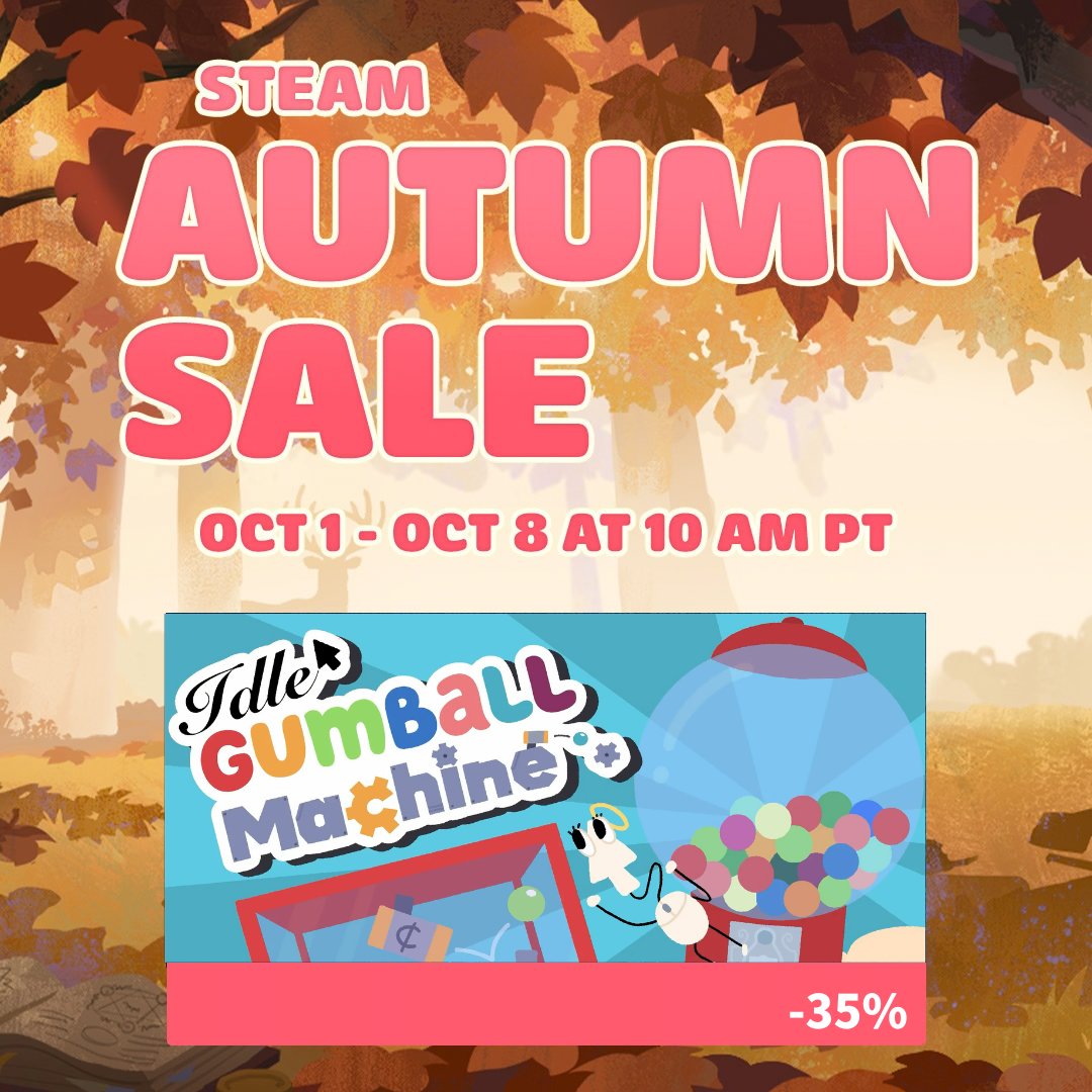 here7799's tweet photo. Steamオータムセール始まった🍂

よかったら見てみて！ https://t.co/EwmHsRGfOF